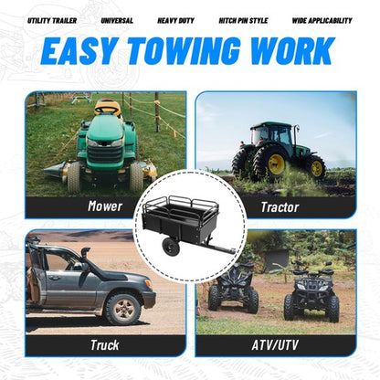 Solid Spare For UTV ATV Heavy Duty Dump Cart Garden Utility Trailer Yard Lawn Mower 750lb