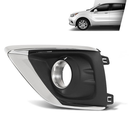 Solid Spare Fit For 2019-2020 Buick Envision Fog Light Bezel Lamp Cover w/ Chrome Trim Left