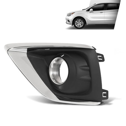 Solid Spare Fit For 2019-2020 Buick Envision Fog Light Bezel Lamp Cover w/ Chrome Trim Left