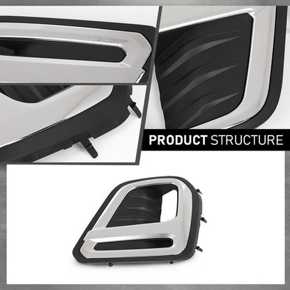 Solid Spare Fit For 2019 2020 2021 Subaru Forester Front Bumper Fog Light Trim Cover Bezel