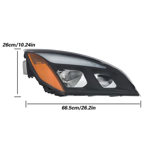 Solid Spare Left and Right Side LED Headlight Headlamp For Freightliner Cascadia 2018-2023