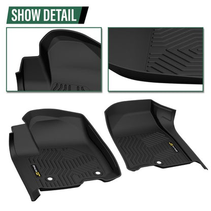 Solid Spare TPE 3 Rows Floor Mats Liner Fit For 21-24 Tahoe Yukon Escalade Bucket Seat
