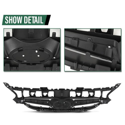 Solid Spare Fit For 2012-2014 Hyundai Accent Front Bumper Upper Grille Grill w/ Chrome Trim