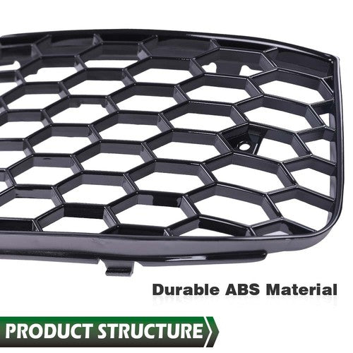 Solid Spare RS4 Style Honeycomb Fog Light Cover Fit For Audi A4 B8 2009-2012 Standard Bumper