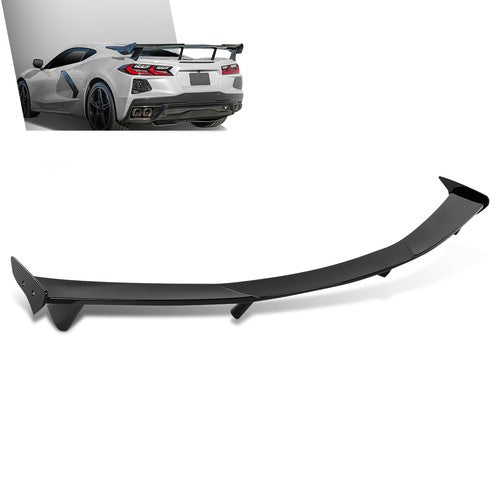 Solid Spare Rear Trunk Spoiler Lid High Wing Kit Fit For 2020-2024 Corvette C8 Matte Black