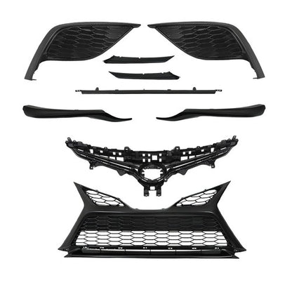 Solid Spare Black For Toyota Camry SE 2021-2023 9pcs Fog Light Bezel Set Front Grille Trim