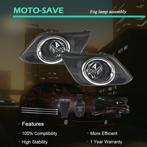 Solid Spare For 2014-2016 Nissan Rogue Clear Fog Lights Kit with Switch Bulbs Bezel Wiring