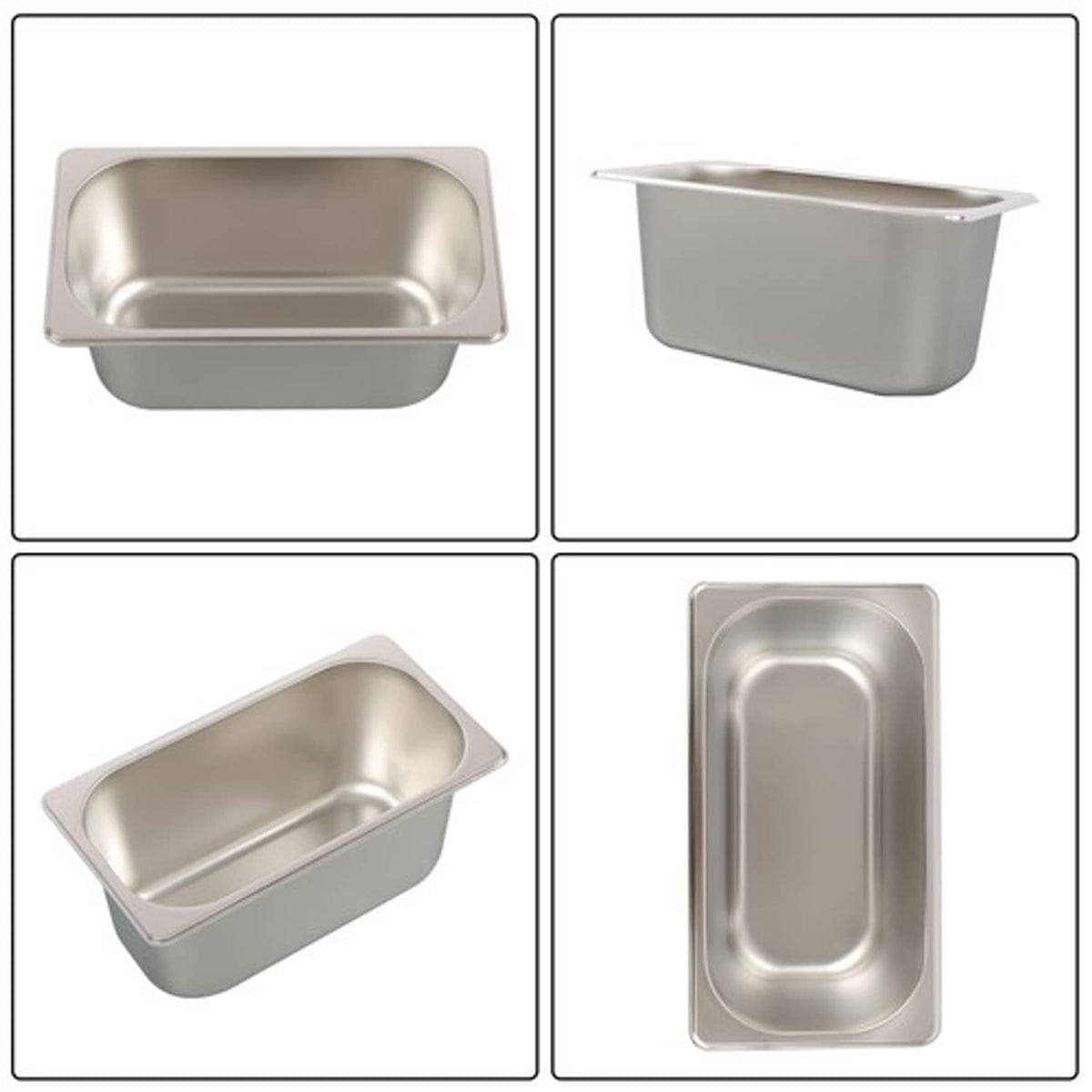 Solid Spare Steam Table Pans 1/3 Size 6" Deep Thickened 8 Pieces with Non-Stick Coating