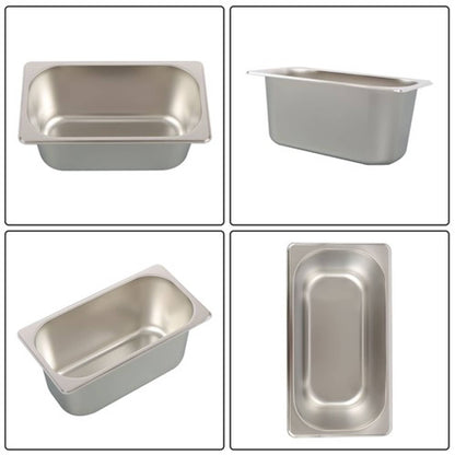 Solid Spare Steam Table Pans 1/3 Size 6" Deep Thickened 8 Pieces with Non-Stick Coating