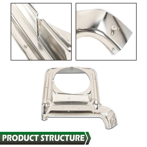 Solid Spare Fit For 1973-1978 Chevy GMC C/K Pickup Truck Silver Headlight Trim Bezel Pair