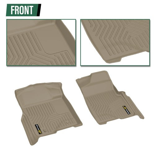 Solid Spare TPE Floor Mats Liners Fit For 2009-2014 Ford F-150 SuperCrew Cab All Weather