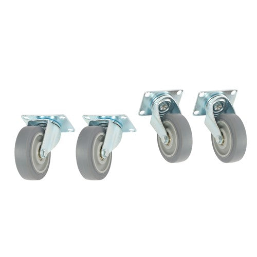 Solid Spare 4 Pack (Two Straight, Two Inclined) 4" Heavy Duty Swivel Caster Wheels 1200Lbs