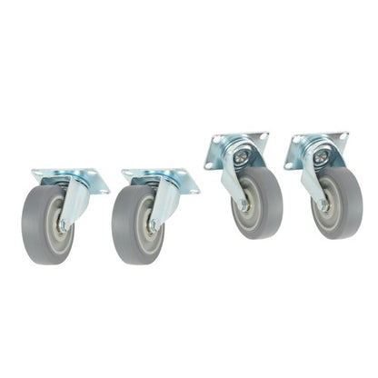 Solid Spare 4 Pack (Two Straight, Two Inclined) 4" Heavy Duty Swivel Caster Wheels 1200Lbs