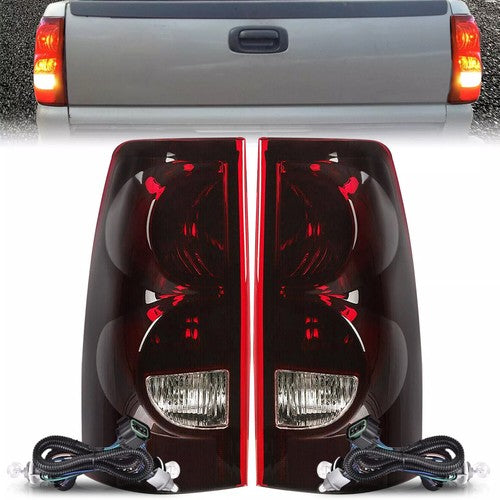 Solid Spare Tail Lights Brake Lamps W/Bulbs For 2003-2006 Chevy Silverado 1500 2500 3500 HD