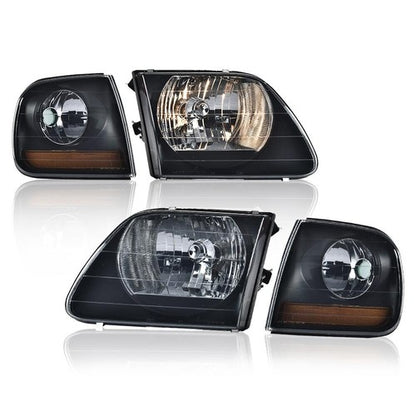 Solid Spare Fit For 97-03 F-150 Expedition Lightning Style Headlights Corner Parking Lights
