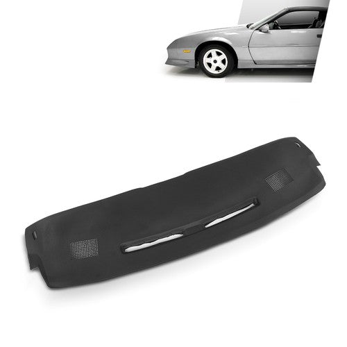Solid Spare Fit For 1984-1992 Chevrolet Camaro TPE Dash Board Cover Overlay Cap Black
