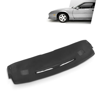 Solid Spare Fit For 1984-1992 Chevrolet Camaro TPE Dash Board Cover Overlay Cap Black