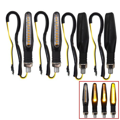 Solid Spare 4Pcs Universal Motorcycle 12 LED Turn Signal Light Indicator Blinker Lamp Amber