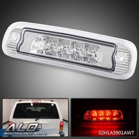 Solid Spare Clear Lens LED 3rd Tail Brake Light Rear Stop Lamp Fit For 97-01 Jeep Cherokee