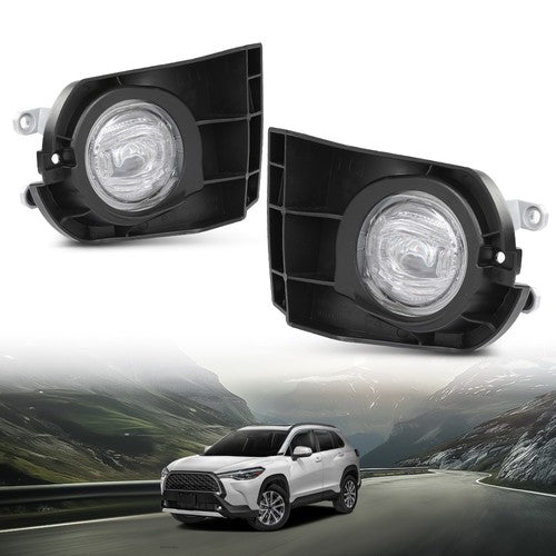 Solid Spare Fit For 2022-2024 Toyota Corolla Cross LED Fog Lights Driving Lamps Left+Right