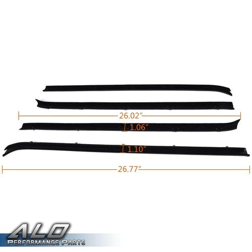 Solid Spare Window Sweep Felt Weatherstrip Seal Kit Fit For 81-91 Chevy GMC Pickup Truck