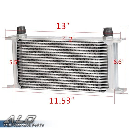 Solid Spare 19 Row 10AN Universal Aluminum Transmission Engine Oil Cooler+Filter Adapter Kit