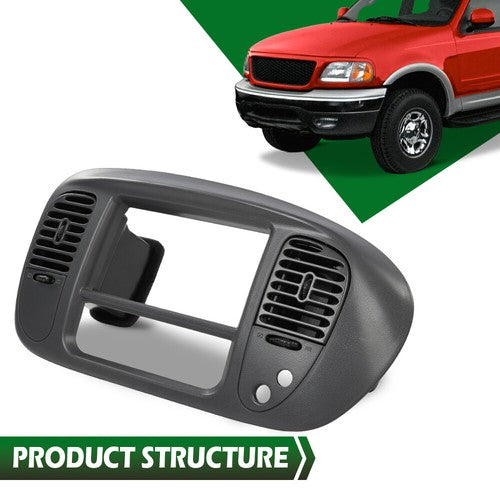 Solid Spare Fit For 1997-2003 Ford F150 Expedition Gray Center Dash Radio Bezel w/ Air Vent
