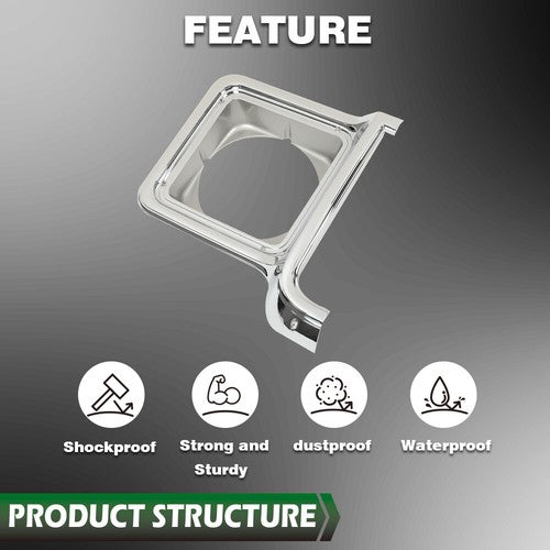Solid Spare Fit For 1973-1978 Chevy GMC C/K Pickup Truck Silver Headlight Trim Bezel Pair
