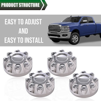 Solid Spare 4pcs Fit For 03-13 Dodge Ram 2500 3500 17" Wheel Hub Center Caps Chrome 8 Lug