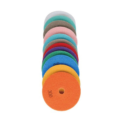 Solid Spare 14 Pack 4 Inch Diamond Polishing Pads Kit with 2PCS 5/8-11 Backer Pad