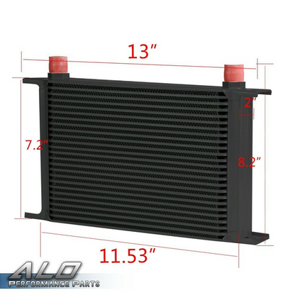 Solid Spare 25 Row 10AN Universal Aluminum Engine Oil Cooler + 7" Fixed Cooling Fan Kit