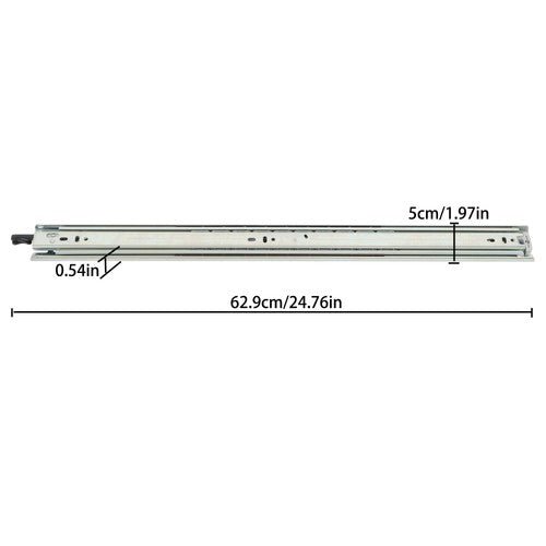 Solid Spare 1 Pair Locking Drawer Slides 24 Inch Full Extension & Lock 150 lb Load Capacity