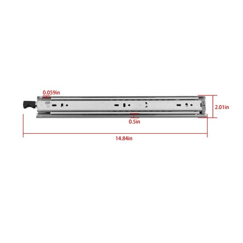 Solid Spare 1 Pair 14 Inch Locking Drawer Slides Full Extension & Lock 150lbs Capacity