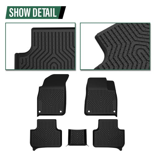 Solid Spare TPE Floor Mats Protection Liners Fit For 17-25 Audi Q7/ 19-25 Q8 All-Weather