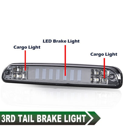 Solid Spare Fit For 1999-2016 Ford F250 F350 Super Duty Smoke LED 3rd Brake Light Cargo Lamp