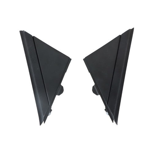 Solid Spare Left & Right Door Mirror Flag Cover Moldings Gloss Black For Fiat 500 2012-2017