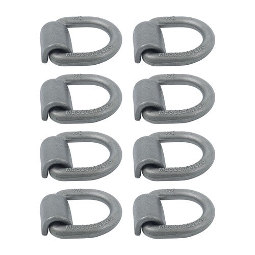 Solid Spare 8 Pack 3/4" Weld On Forged D Ring with Welding Clip 26,500lbs Fracture Strength