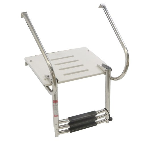 Solid Spare 3-step stainless steel ship ladder with platform Marine with Telescoping US
