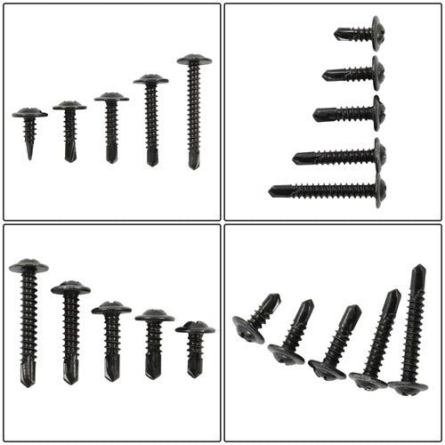 Solid Spare 380Pcs Self Tapping Phillips Screws #8 #10 410 Stainless Steel for Metal