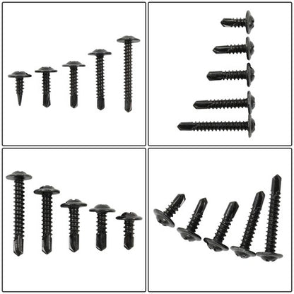 Solid Spare 380Pcs Self Tapping Phillips Screws #8 #10 410 Stainless Steel for Metal