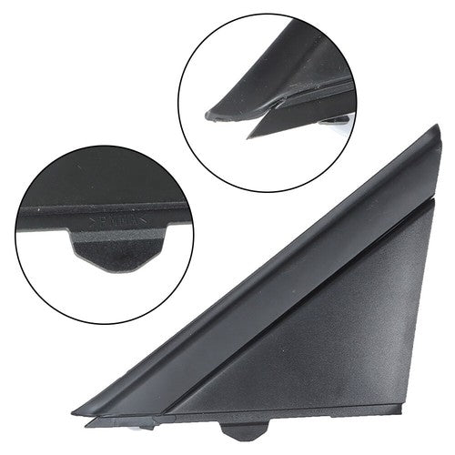 Solid Spare Left & Right Door Mirror Flag Cover Moldings Gloss Black For Fiat 500 2012-2017