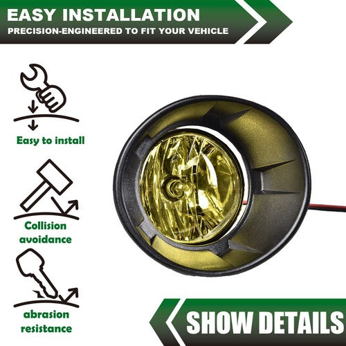 Solid Spare FIT FOR 10-13 CHEVY CAMARO 1PAIR YELLOW LENS BUMPER FOG LIGHTS DRIVING LAMPS