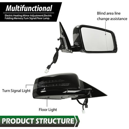 Solid Spare Black Right Passenger Side Mirror Fit For 10-17 Mercedes Coupe E350 E400 E550