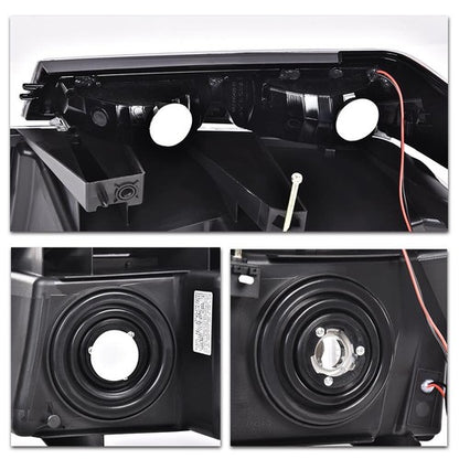 Solid Spare Fit For 2004-2012 GMC Colorado Canyon Smoked/Clear LED DRL Headlight Lamps