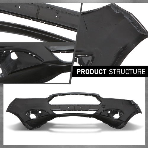 Solid Spare Fit For 2014 2015 2016 2017 2018 2019 Ford Fiesta Front Bumper Cover Fascia