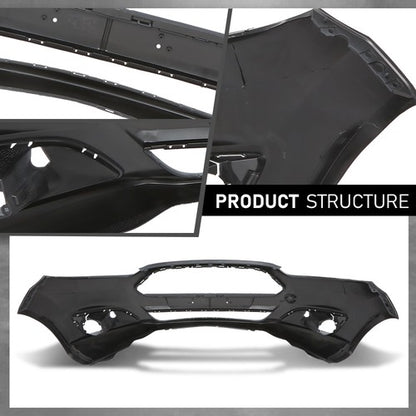Solid Spare Fit For 2014 2015 2016 2017 2018 2019 Ford Fiesta Front Bumper Cover Fascia