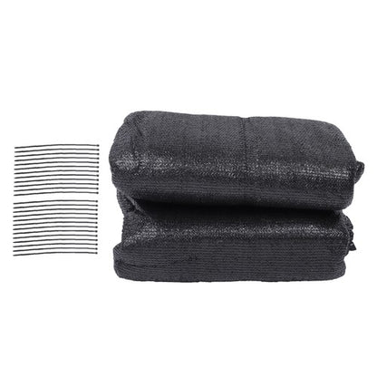 Solid Spare 4FTx25FT Black Heavy Duty Garden Privacy Fence Barrier Net With Zip Ties