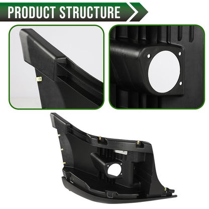 Solid Spare Fit For 08-17 Freightliner Bumper Right Reinforcement & Cover W/ Fog Hole