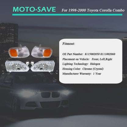 Solid Spare Pair Corner Parking Signal Lights Headlights Combo For Toyota Corolla 1998-2000