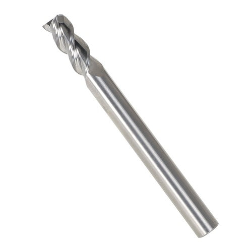 Solid Spare 3 Flute Regular Length Carbide Milling Cutter 1/4" For Aluminum